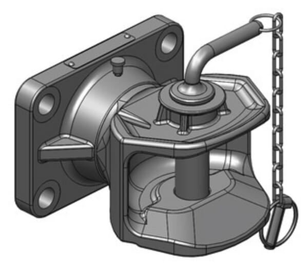 KRAMP Anhängerkupplung - mit Flansch 160x100mm 05160501A02