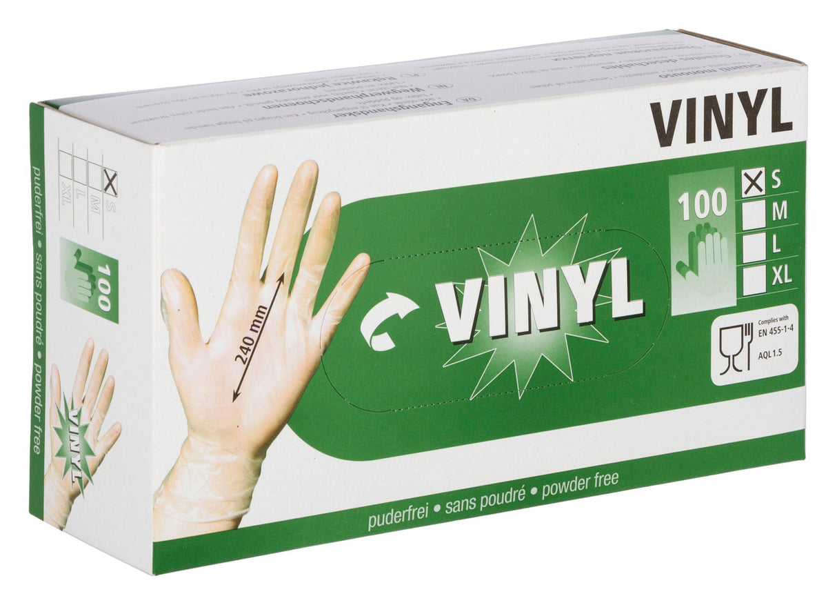 Einmalhandschuhe Vinyl latexfrei S 100 Stk. im Pack 22894