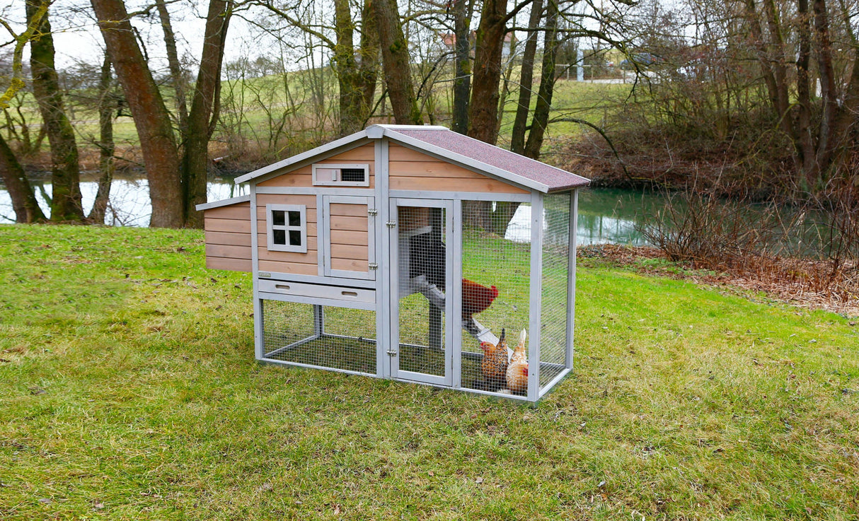 Kerbl Hühnerstall Bonny m. Metall- rahmen am Boden 181x65x118cm 81713