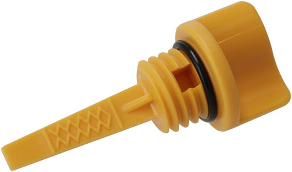 Oil cap with dipstick