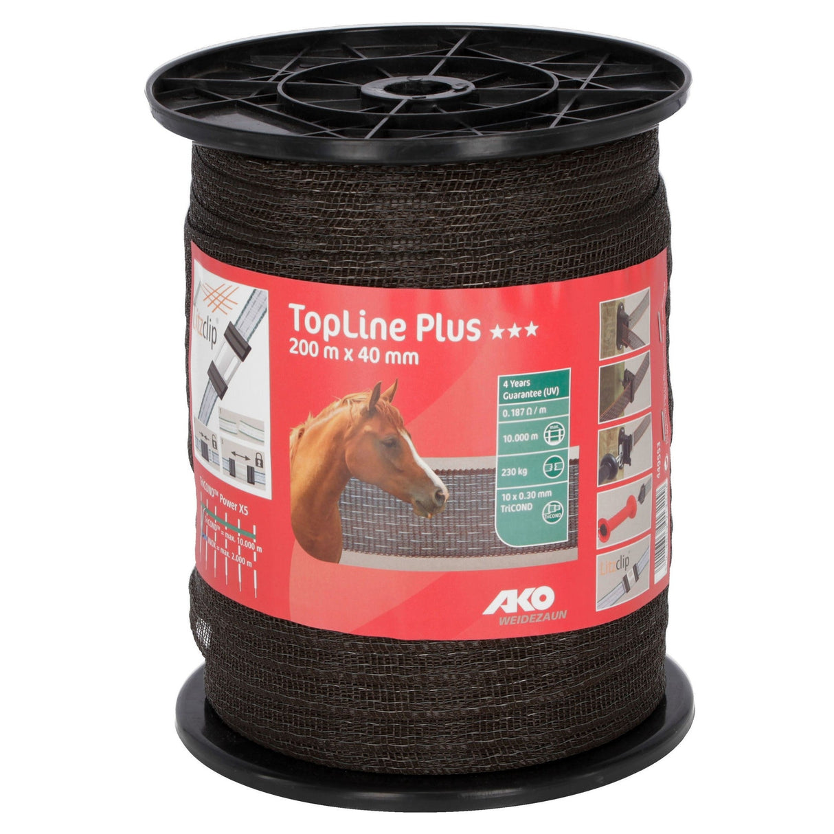 AKO Band Top Line Plus 200m, 40mm 10x0,30 TriCond, braun 449553