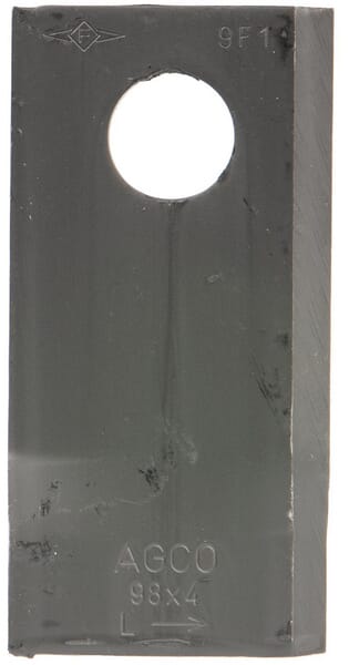 Mower blade left 98x48x4 mm, bore Ø 19 mm, suitable for Fella - 25 pieces