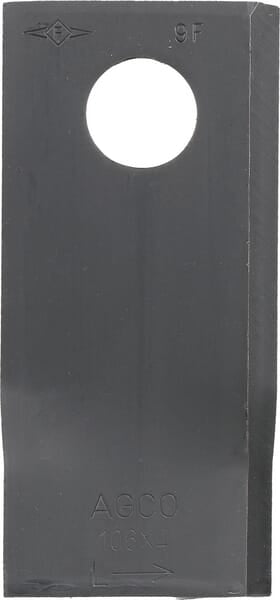 AGCO Mähmesser links 106x48x4 mm, Bohrung Ø 19 mm, geeignet für Fella - 25 Stück 122329