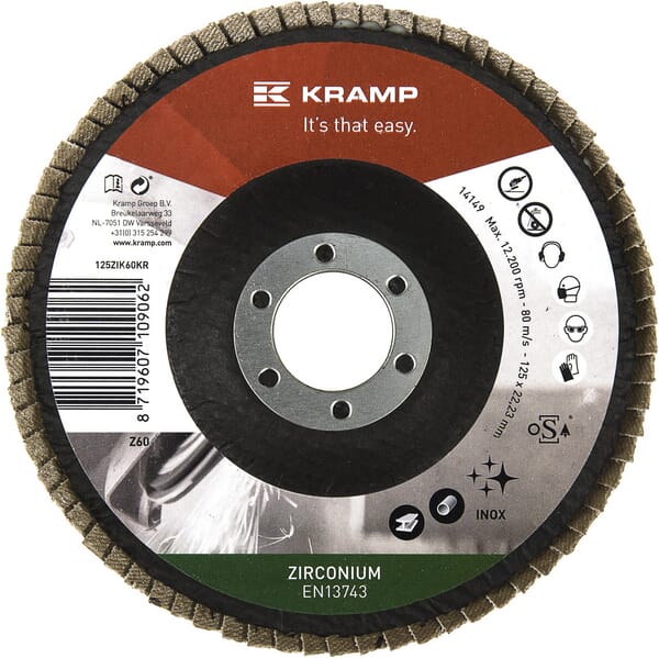KRAMP Lamellensch Zirkon. 125mm K60 - 10 Stück 125ZIK60KR