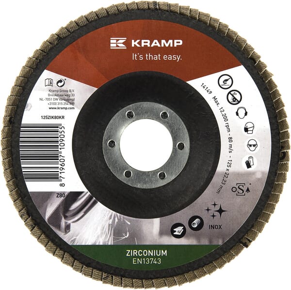 KRAMP Lamellensch Zirkon. 125mm K80 - 10 Stück 125ZIK80KR