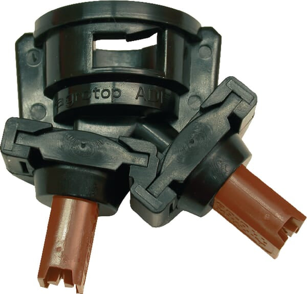 Agrotop Doppeldüsenkappe, Bajonett, SW8, schwarz - 1 Stück - 12824