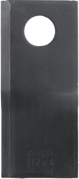 Mower blade right 112x48x4 mm, bore Ø 19 mm, suitable for Fella, pack of 25 - 25 pieces