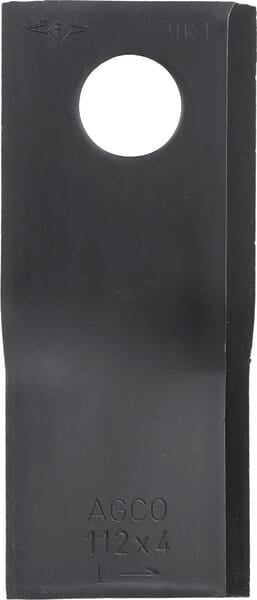 Mower blade left 112x48x4 mm, bore Ø 19 mm, suitable for Fella, pack of 25 - 25 pieces