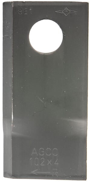 Mower blade right 102x48x4 mm, bore Ø 19 mm, suitable for Fella - 25 pieces