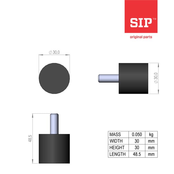 SIP.SI Schwingungsdämpfer D 60 150399009