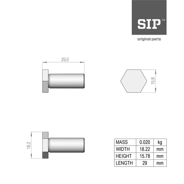 SIP.SI Schraube, M10x25 153860708