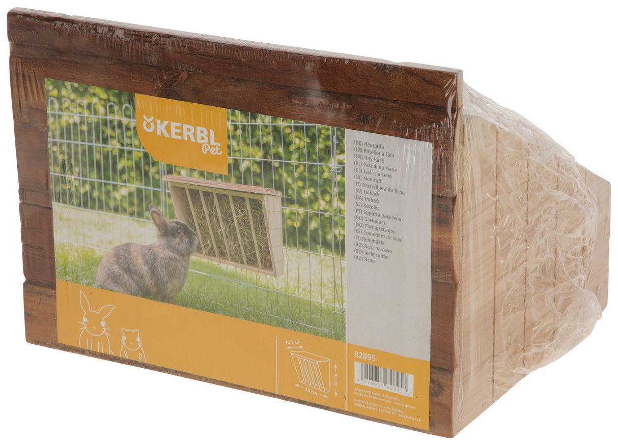Kerbl Heuraufe XL mit Sitzbrett NATURE, 28 x 20,5 x 22 cm 82895