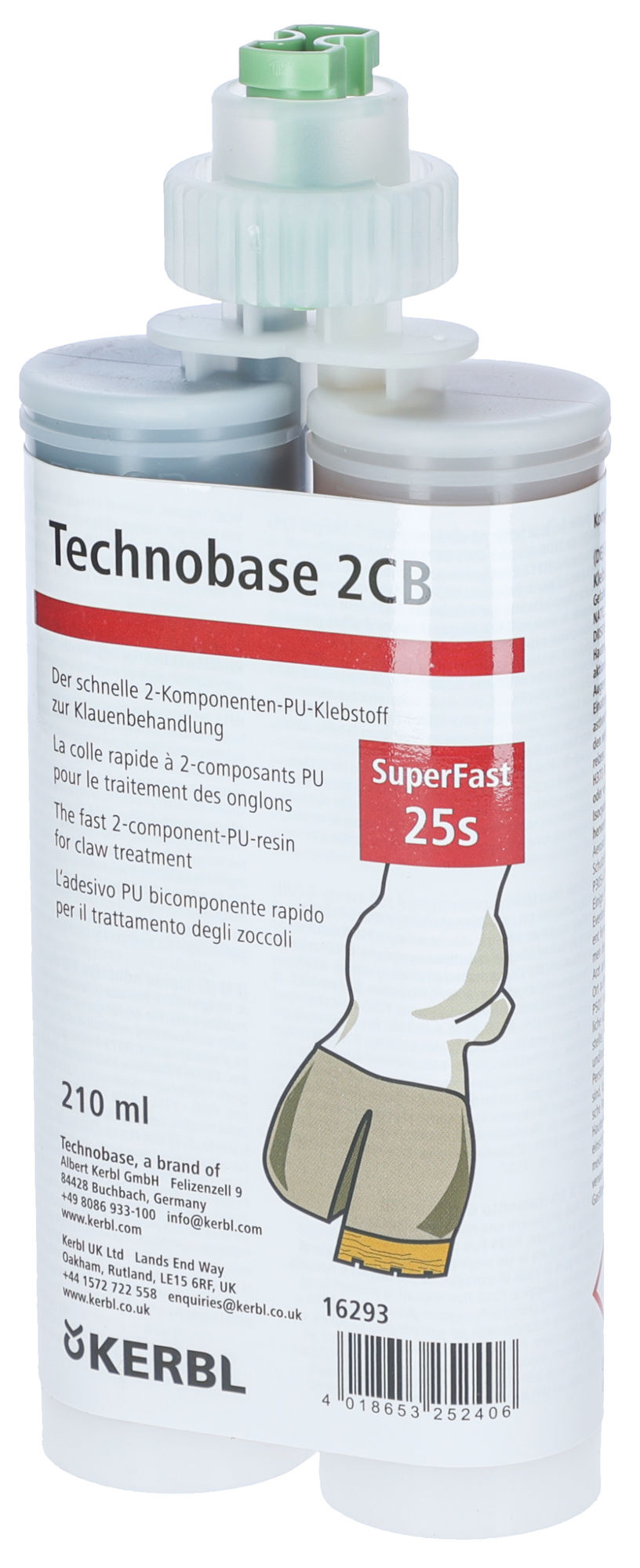 Kerbl Technobase Speed 210ml formula 2020,Aushärtung 20-25S 16293