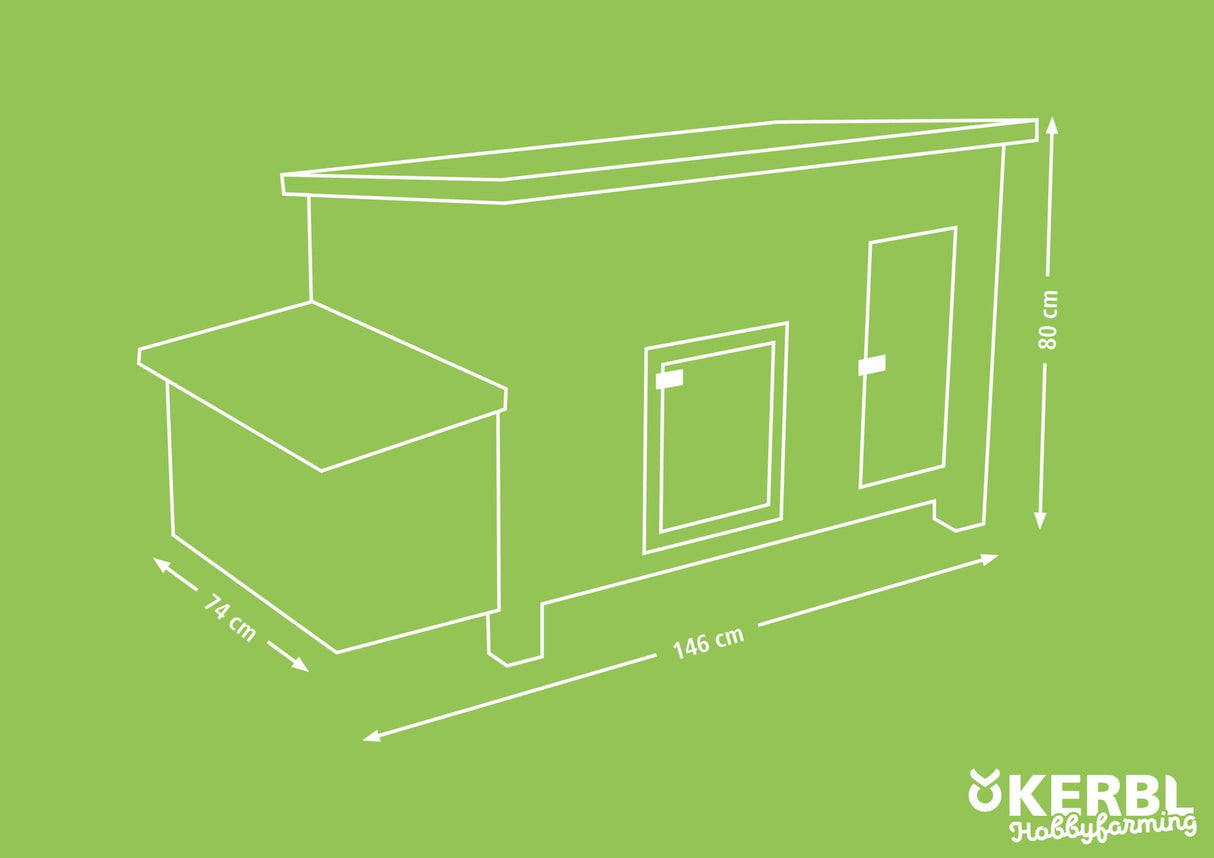 Kerbl Hühnerstall FLORENTINA 146 x 74 x 80 cm 82827
