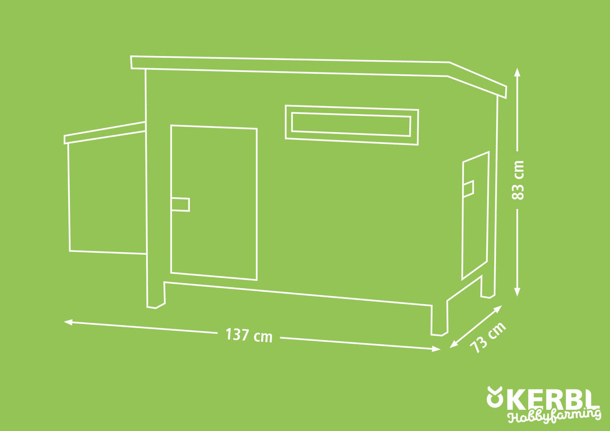 Kerbl ECO-Kunststoffstall Barney für Hühner, 137 x 73 x 83 cm 1 Stück 81731