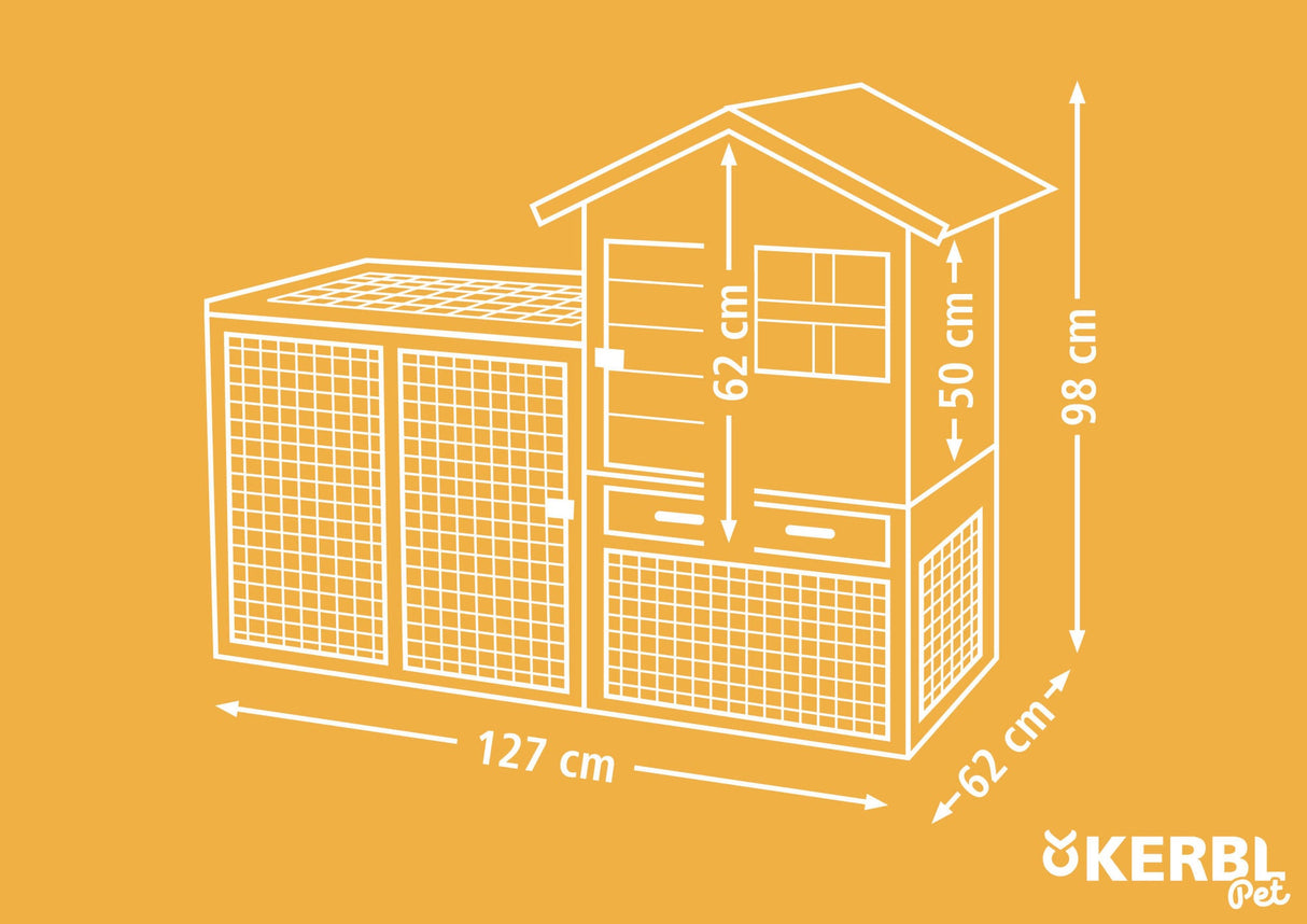 Kerbl Nagerstall Freetime Luke 127x62x98cm 1 Stück 81726