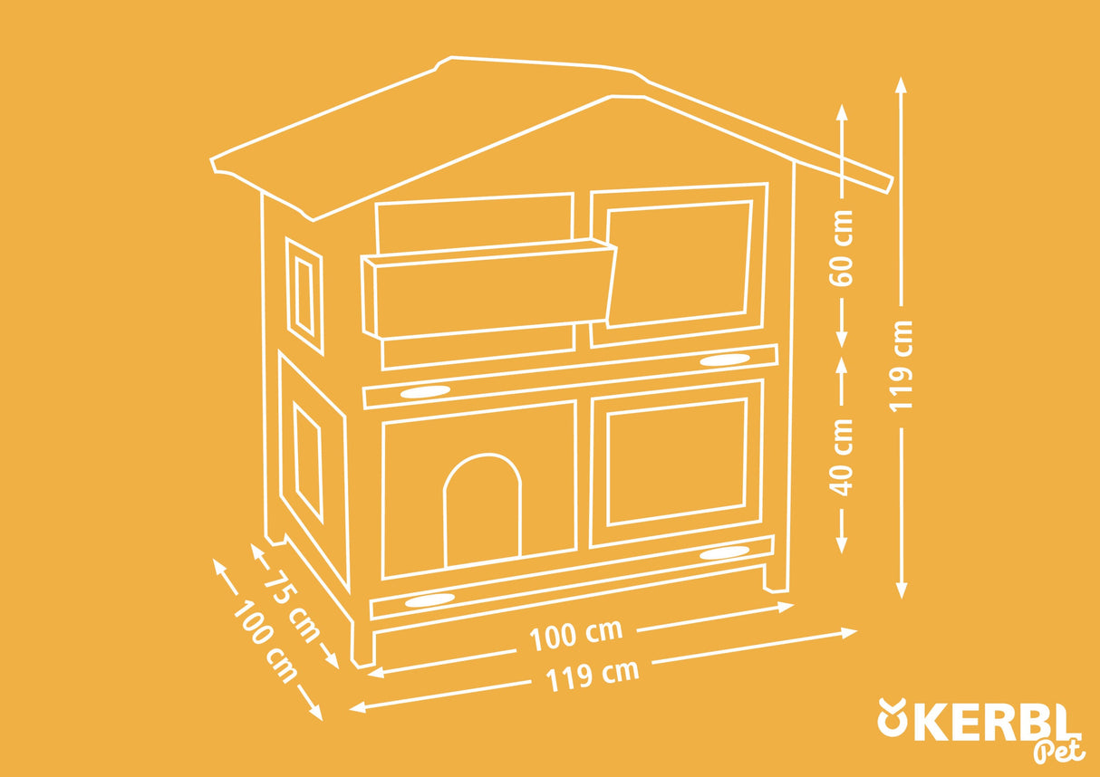 Kerbl Kleintierstall TYROL ALPIN 119 x 100 x 119 cm 82836