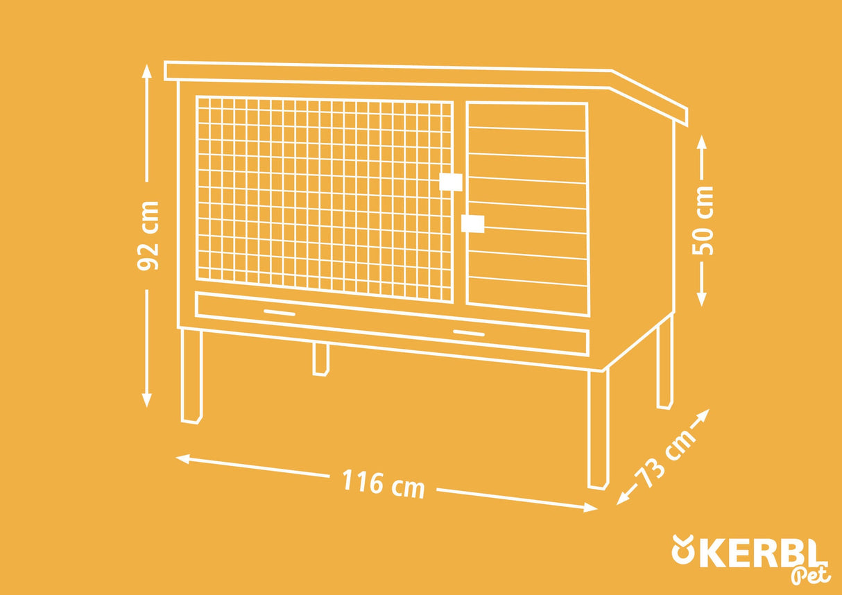 Kerbl ECO-Kunststoffstall Samy XL für Nager, 116 x 73 x 92 cm 1 Stück 81729