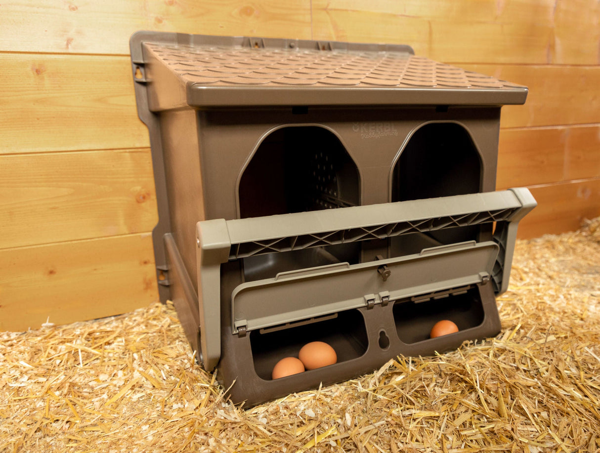 Kerbl Doppellegenest aus recyceltem Kunststoff, unverpackt - 73146 - 18 Stück