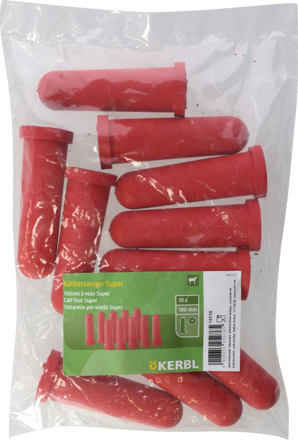 Kerbl Sauger "Super" rot, 100mm 10 St. im Pack - 147/10