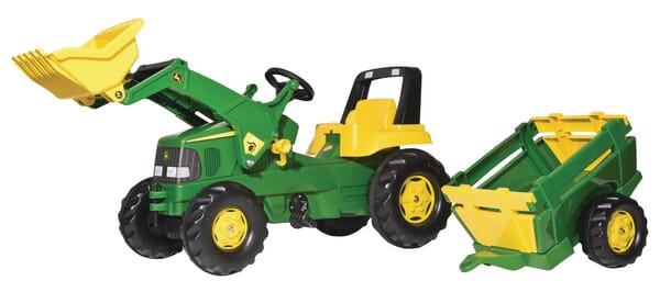 John Deere 7930 tractor with trailer and loader, with pedal drive