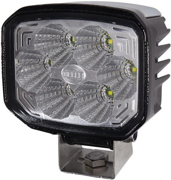 KRAMP Arbeitsscheinwerfer LED, 22W, 1300lm, rechteckig, 12/24V, transparent/weiß, 112x62x129mm Deutschstecker, 6 LED's, Hella 1GA996288001