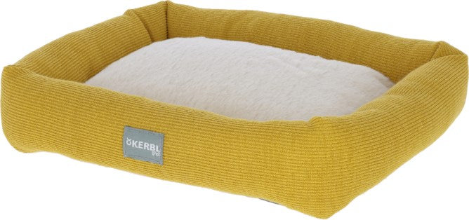Kerbl Kuschelbett für Kleintiere, Hasen, Meerschweinchen, weiß/gelb, 36x32x7cm - 82839
