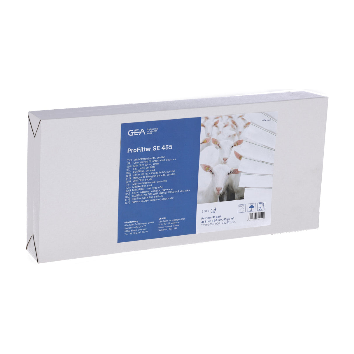 GEA Milchfilterstrumpf Ziegen 455x60,55 g/m, 250 Stück, genäht 7319-0003-000 (46282-GEA / 73190003000)