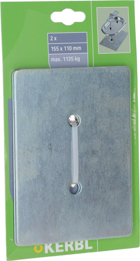 Kerbl Gegenplatte für 37603 127x127 mm, verzinkt, 2 Stück - 37607/2