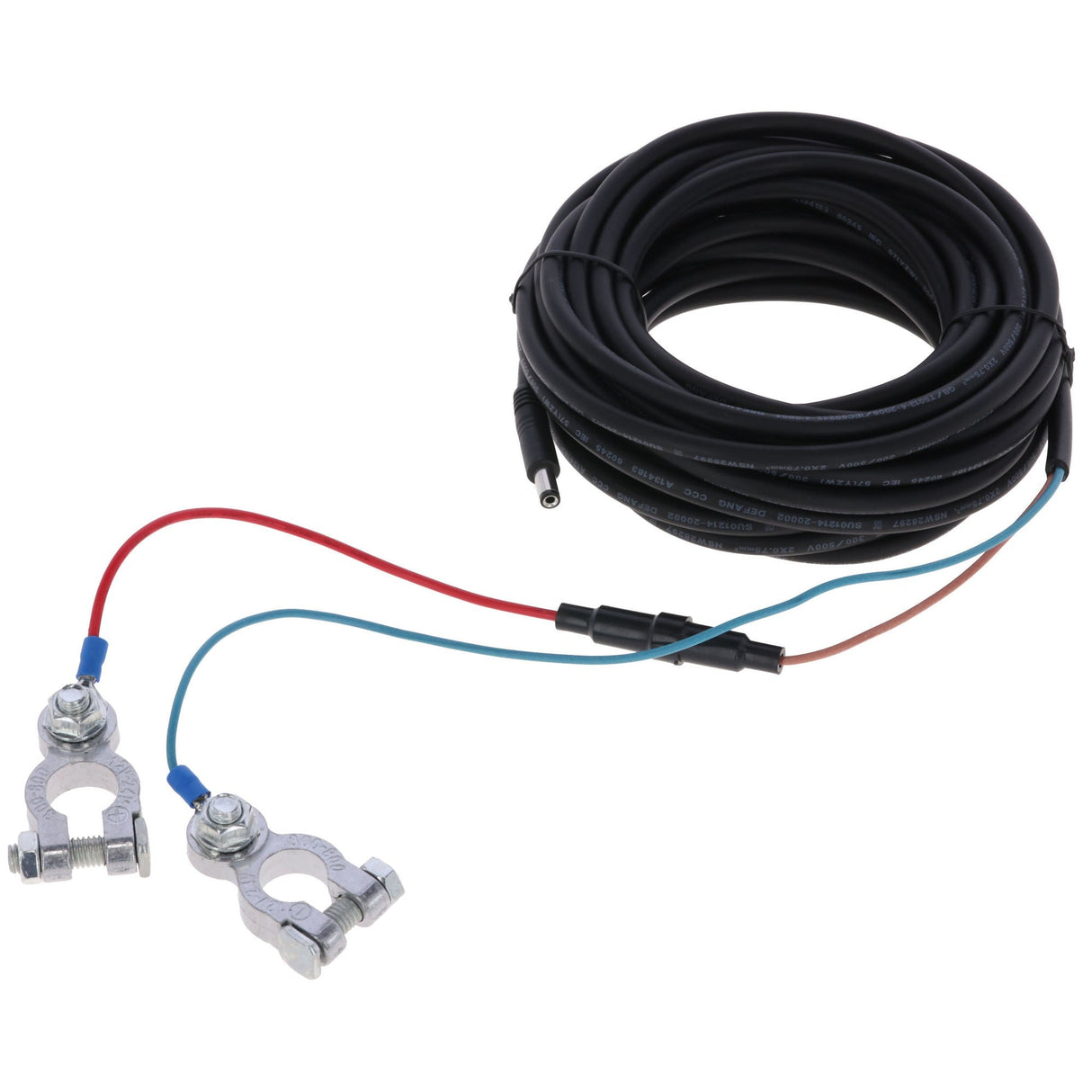 Kerbl Batteriekabel Klinkenstecker, +/- Schraubklemmen, 8 m - 70619