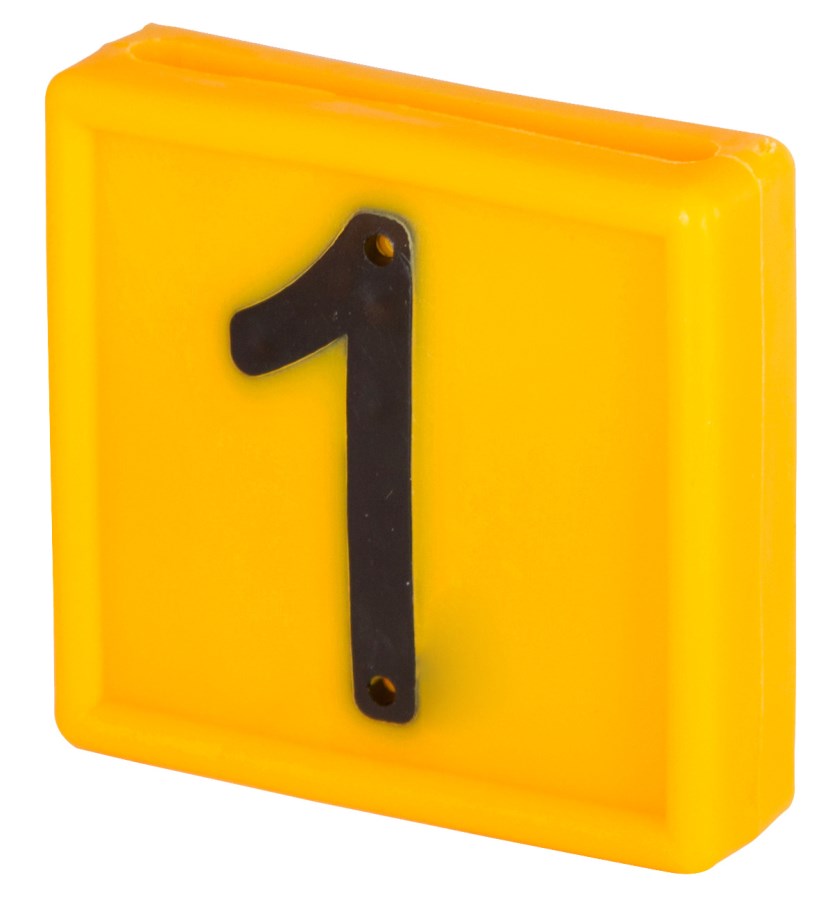 Kerbl Nummernblock, Ziffer 1, gelb, zum Einschlaufen, 10er Pack zum Einschlaufen - 207481