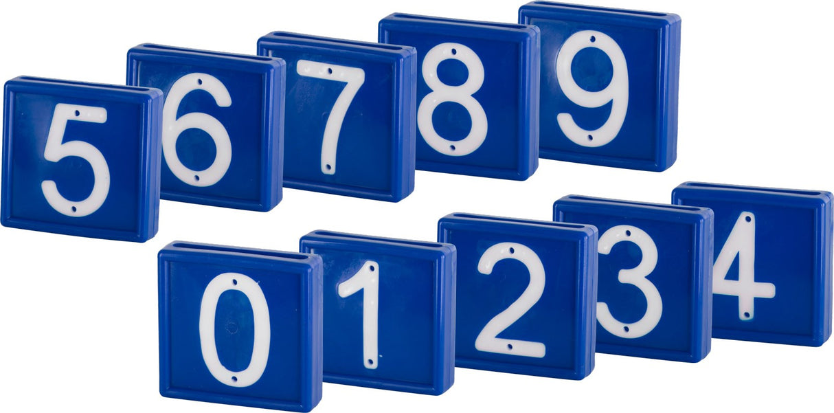 Kerbl Nummernblock, Ziffern 0-9, blau Zum Einschlaufen, 10er Pack zum Einschlaufen - 207499