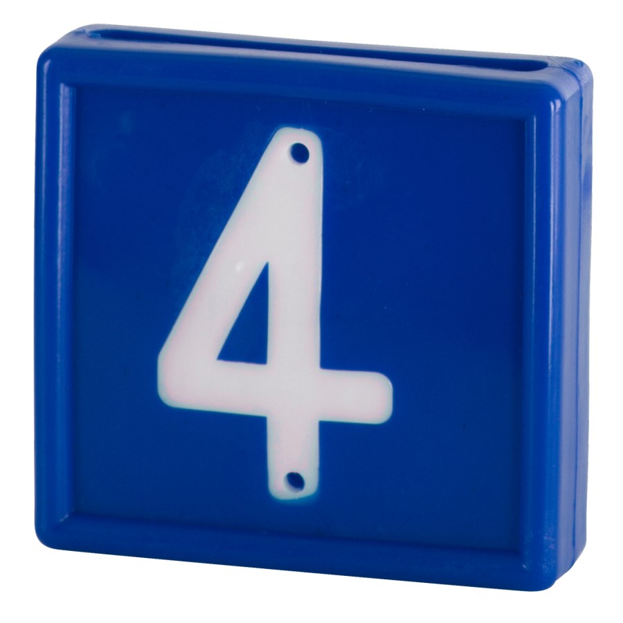 Kerbl Nummernblock, Ziffer 4, blau Zum Einschlaufen, 10er Pack zum Einschlaufen - 207494