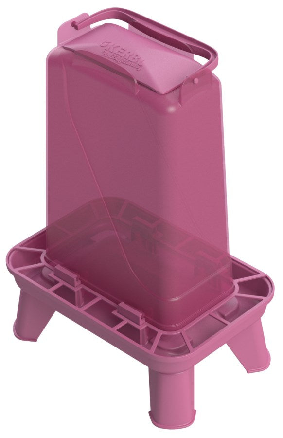 Kerbl Futterautomat rechteckig, Kunststoff, pink, 3,5L rechteckig, Kunststoff, pink - 70190