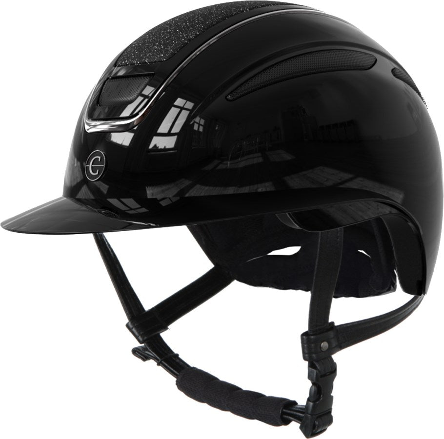 Covalliero Reithelm Elite Polo , Lackschwarz, L 59-61 cm - 3230171