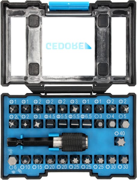 Boîte à embouts polyvalente 32 pièces.