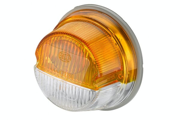 KRAMP Richtungs- und Positionslicht 18 / 3W, rund, 12V, gelb / transparent, Ø 78mm, Hella 2BE001259061