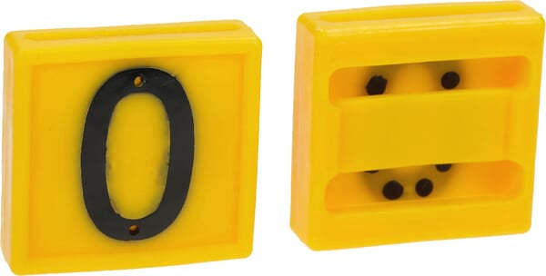 KRAMP Markierungsnummer, Nr. 0 gelb 45x45mm - 10 Stück 306000FA