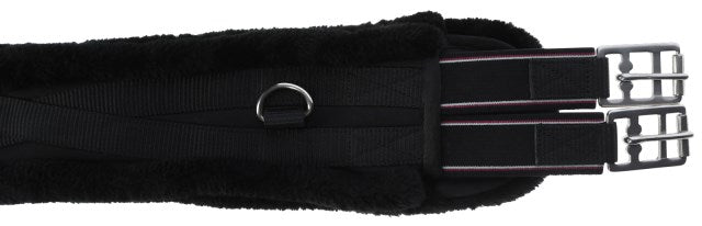 Covalliero Sattelgurt mit Webpelz schwarz, 135 cm - 3226342