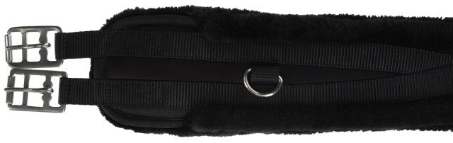 Covalliero Sattelgurt mit Webpelz schwarz, 135 cm - 3226342