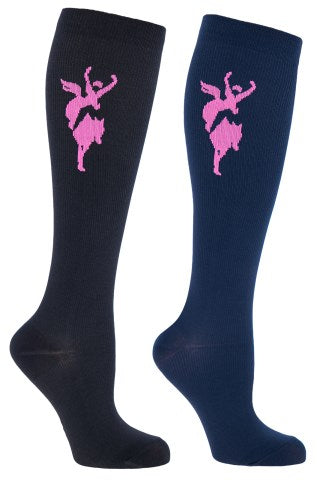 Covalliero Kompression-Reitstrümpfe Janne black/darknavy, 2erPack, 34-36 - 3228077