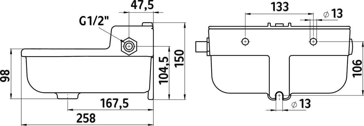 Kerbl Schwimmertränke, 3-Liter, emailliert,schwarz m. Ablaufst 22195
