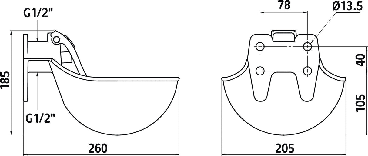 Kerbl Tränkebecken Guss m. Gusszunge (mit Absperrung) 222000 2 Stück