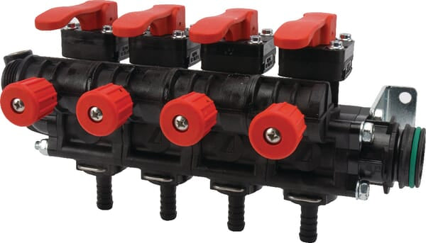 Section valve unit 4-way, T5