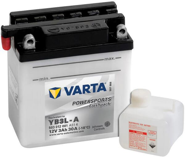 KRAMP Batterie 12V 3Ah 30A Powersports Freshpack VARTA 503012003I314PS