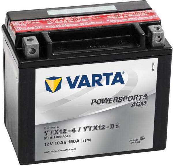 KRAMP Batterie 12V 10Ah 150A AGM Powersports VARTA 510012015I314PS