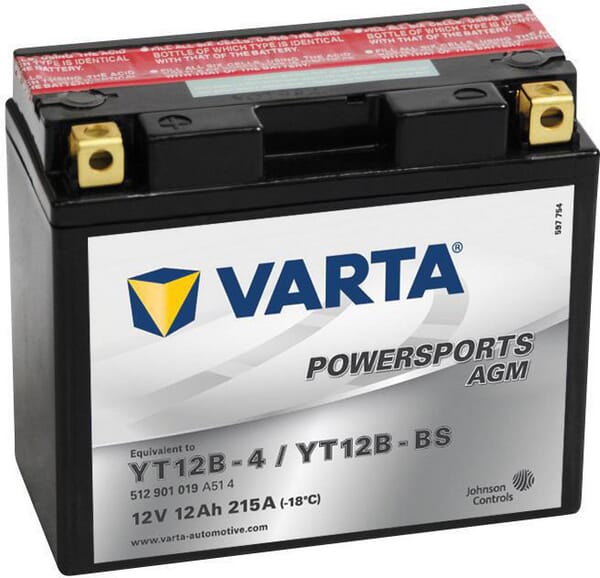 Battery 12V 12Ah 215A AGM Powersports VARTA