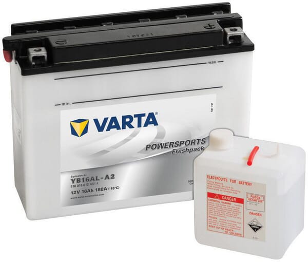 KRAMP Batterie 12V 16Ah 180A Powersports Freshpack VARTA 516016018I314PS