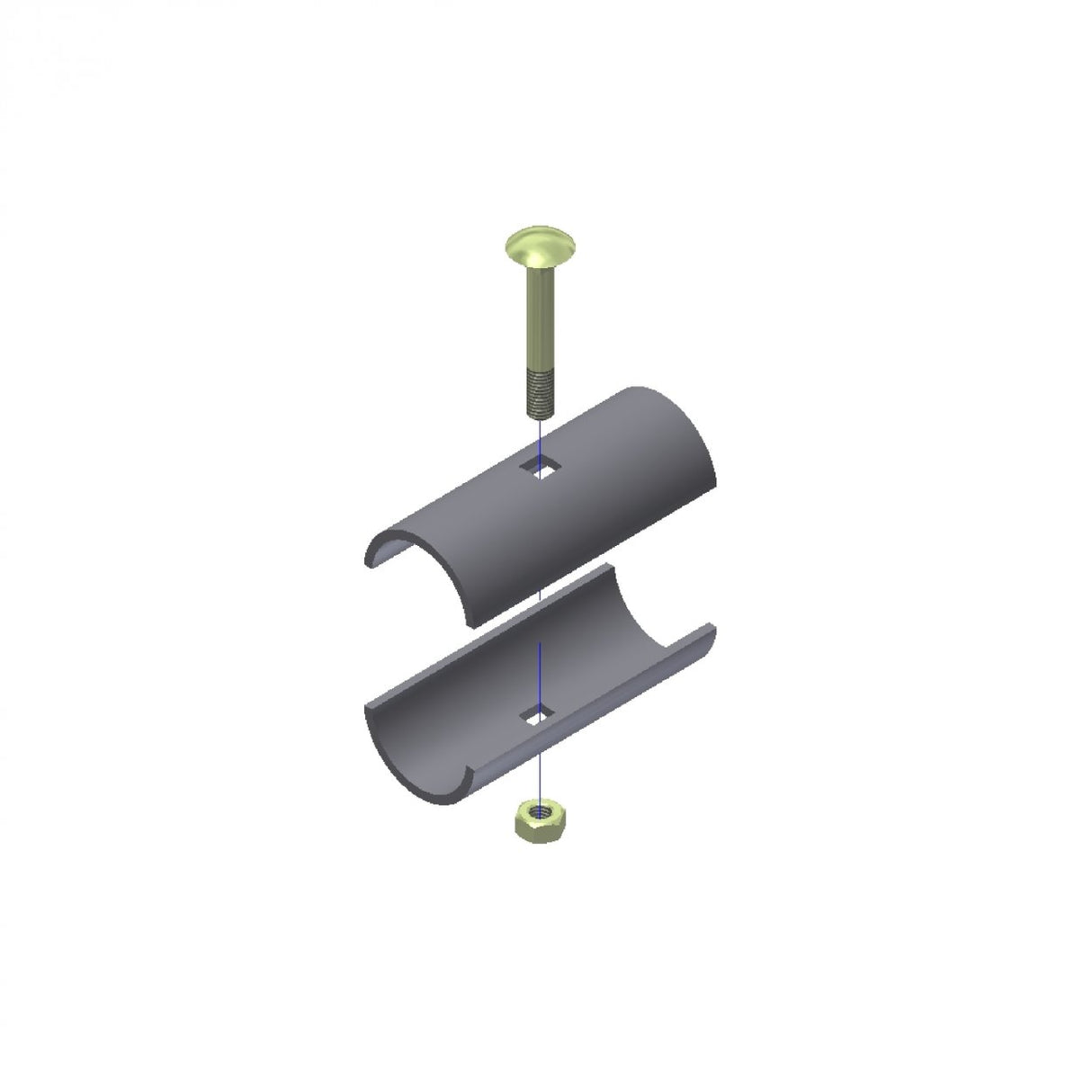 Royal de Boer Rohrkupplung 2" (60 mm) + Schraube - 5510-6031-003