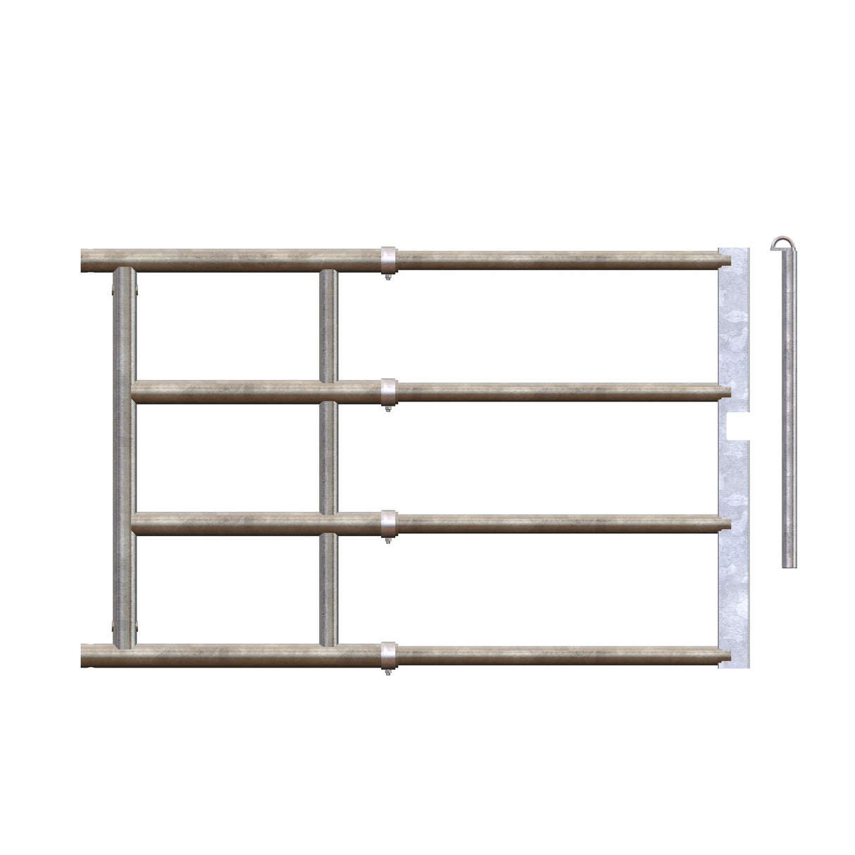 Royal de Boer Abtrenngitter einstellbar + Sperrstift H41S1: L=100-200 cm H=105 cm - 5550-8104-080